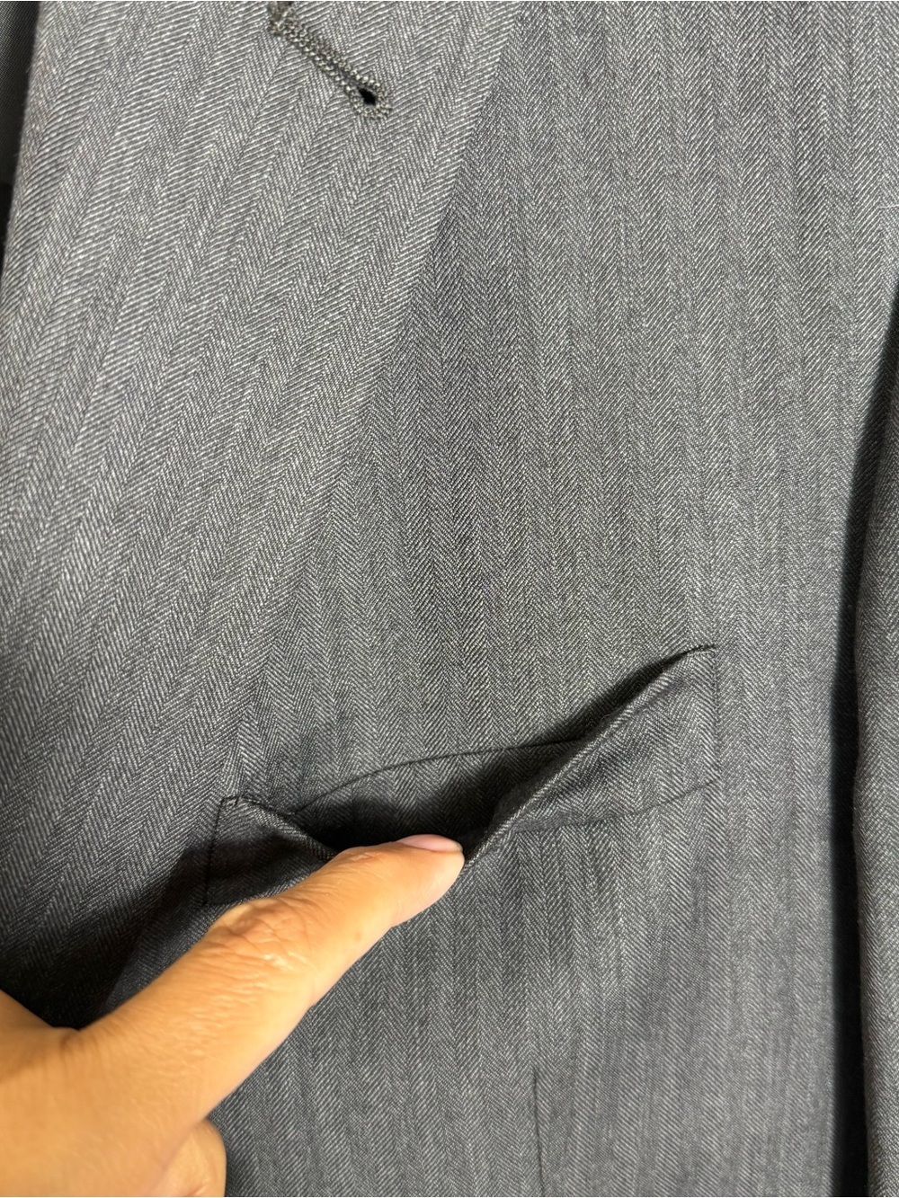 Jos A Bank 100% Wool Blazer Sport Coat Gray Tailored Jacket 43R - Picture 8 of 9